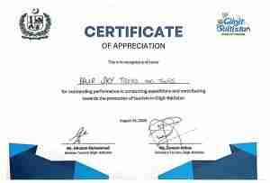 appreciation-certificate-blue-sky-trek-and-tours Best Expedition Certificate for Blue Sky Tours